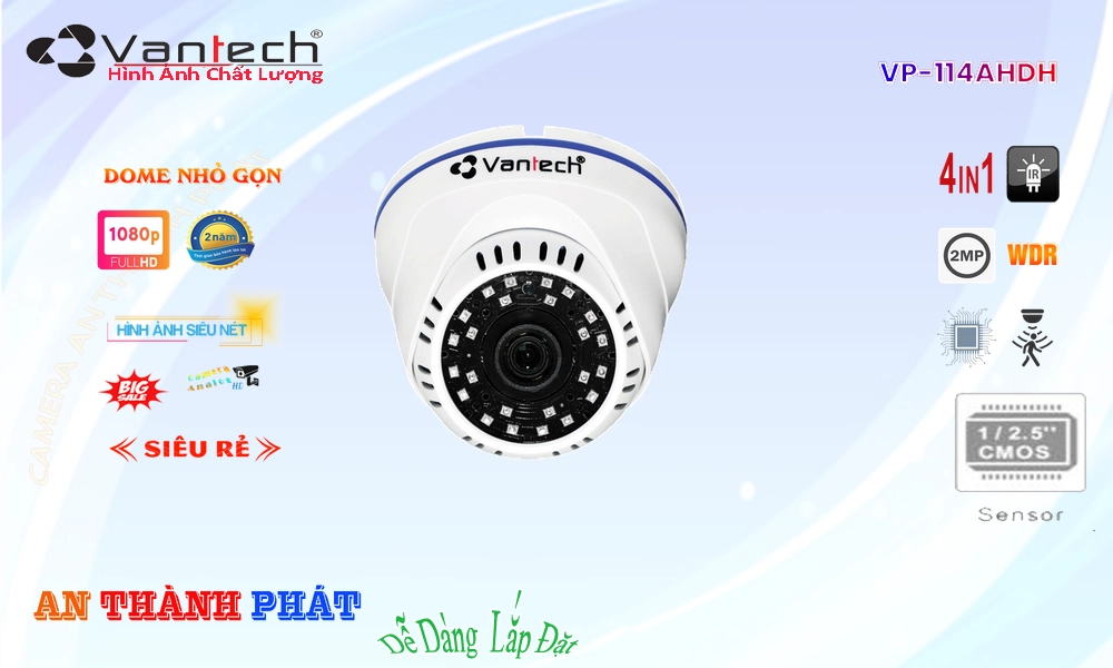 Camera Giá Rẻ VanTech VP-114AHDH Công Nghệ HD Giá rẻ