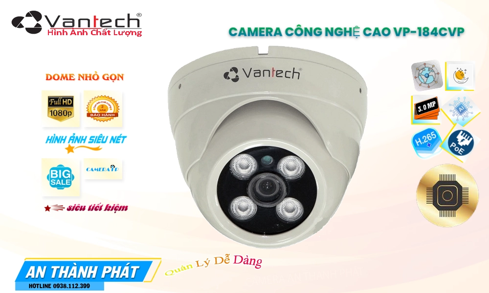 VP-184CVP Camera Cấp Nguồ Qua Dây Mạng VanTech Giá tốt
