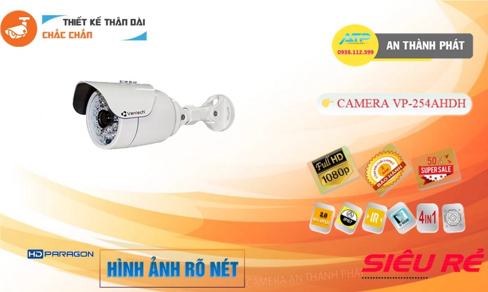 ❂  VP-254AHDH Camera Công Nghệ HD giá rẻ chất lượng cao VanTech