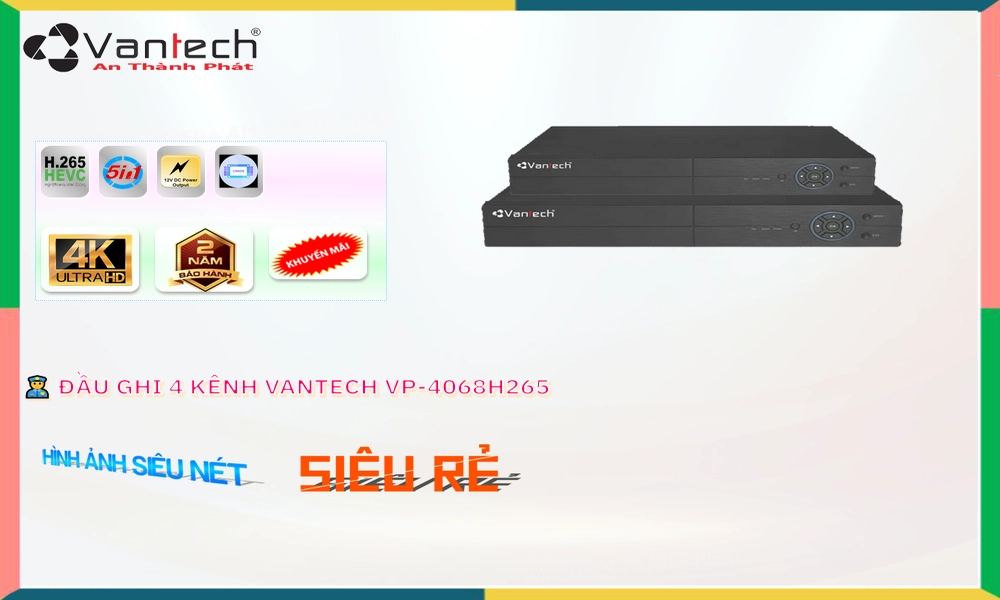 VP-4068H265 Đầu Thu VanTech VP-4068H265 Đầu Thu VanTech