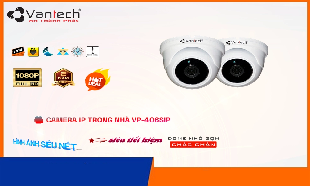 Camera IP VanTech VP-406SIP Tiết Kiệm Camera IP VanTech VP-406SIP Tiết Kiệm