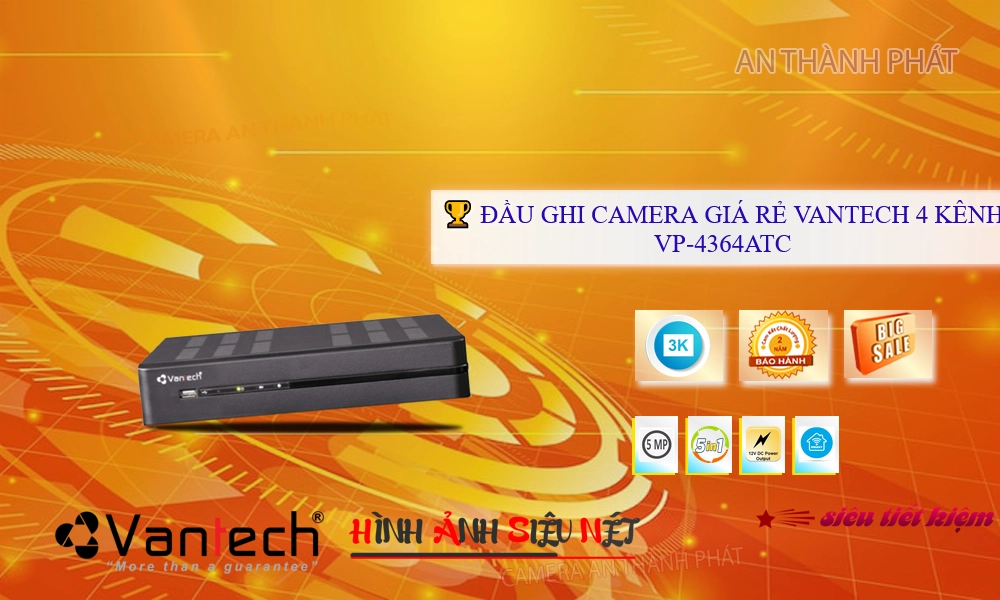 Đầu ghi VanTech VP-4364ATC Tiết Kiệm