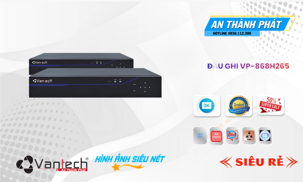 Đầu Ghi Camera VP-868H265 VanTech Giá rẻ