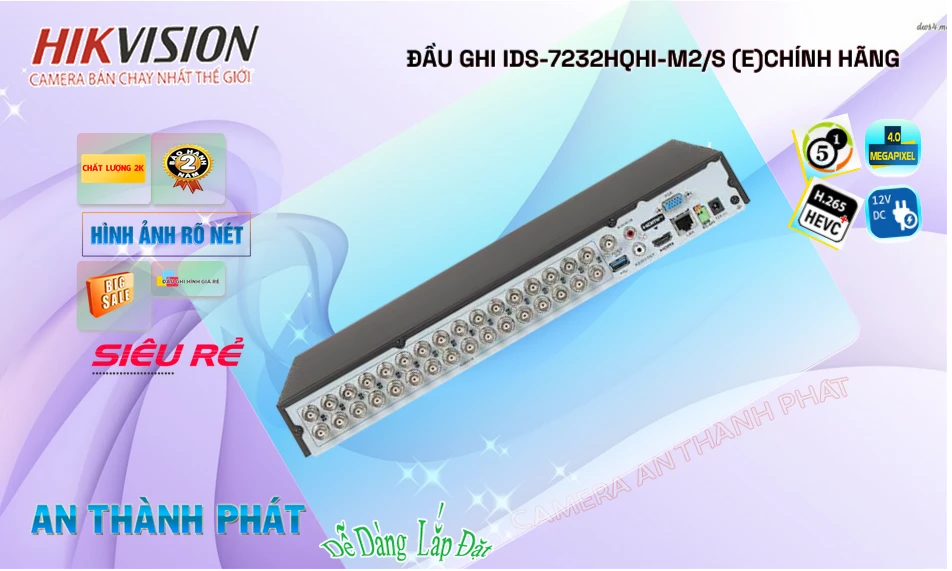 iDS-7232HQHI-M2/S(E) sắc nét Hikvision