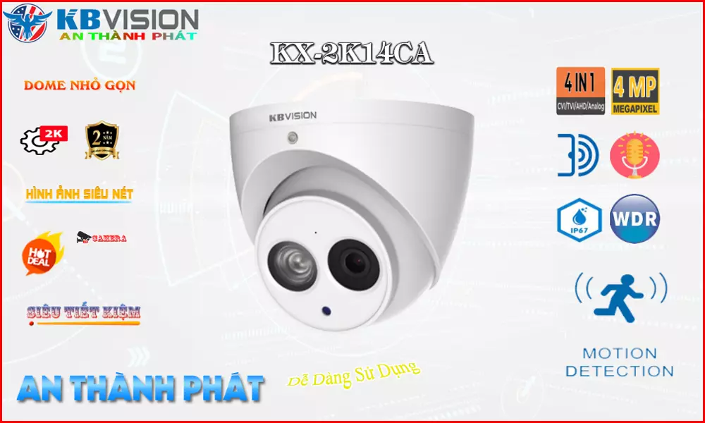 camera chuyên dụng trong nhà kbvision có đô phân giải 2K